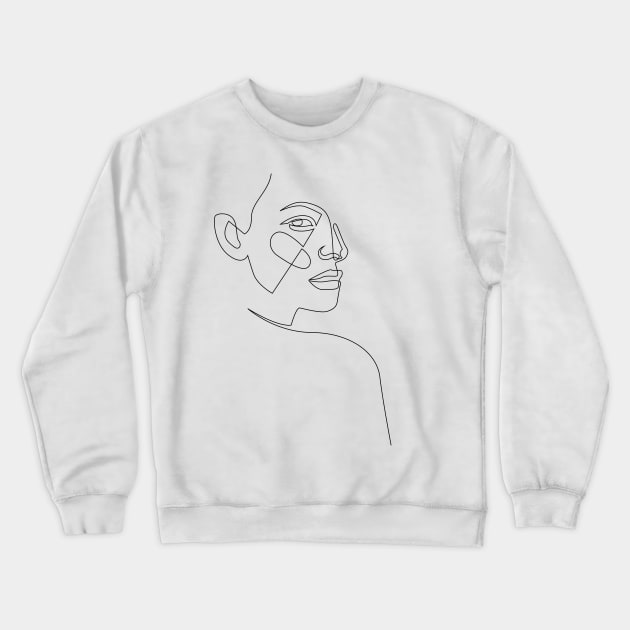 lost - single line art Crewneck Sweatshirt by addillum